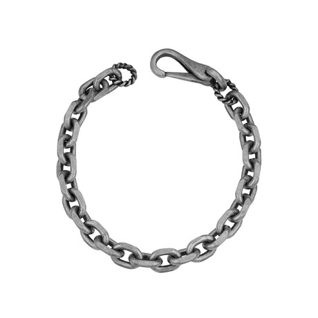 Sterling Silver Flat Oval Link Bracelet // 8.8mm
