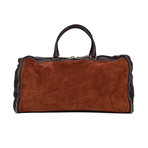 Travel Suede Duffel Bag // Rust + Brown