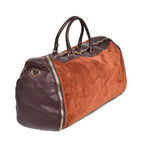 Travel Suede Duffel Bag // Rust + Brown