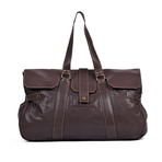 Weekender Aged Leather Bag // Dark Brown