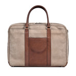 Two-Tone Garment Bag // Beige + Brown