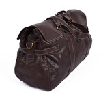 Weekender Aged Leather Bag // Dark Brown