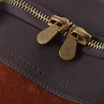 Travel Suede Duffel Bag // Rust + Brown