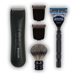 Rechargeable Waterproof Body Hair Trimmer + Smooth Shave Kit (No Replacement Blade)