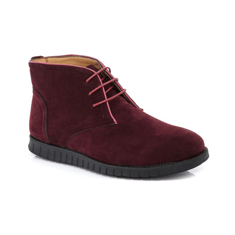 Brandon Suede Lace-Up Boot // Burgundy (US: 7)