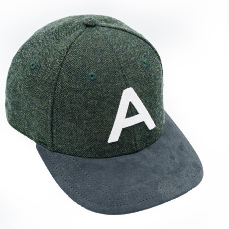 Ltd. Edition // 'A' Baseball Cap // Hunter Green + Gray Suede
