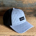 Quilted Dual Tone Baseball Cap // Light Gray + Black