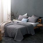 Christopher Knight Collection Stonewash Minidot Quilt Set // Gray (Twin/Twin XL)