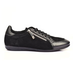 Versace Collection // Suede Zipper Sneakers // Black (Euro: 39)
