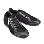 Versace Collection // Suede Zipper Sneakers // Black (Euro: 40)