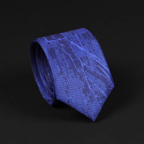 Seattle Street Map Tie // Navy