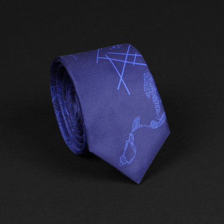 Boston Street Map Tie // Navy