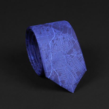 Dallas Street Map Tie // Navy