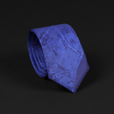 Los Angeles Street Map Tie // Navy