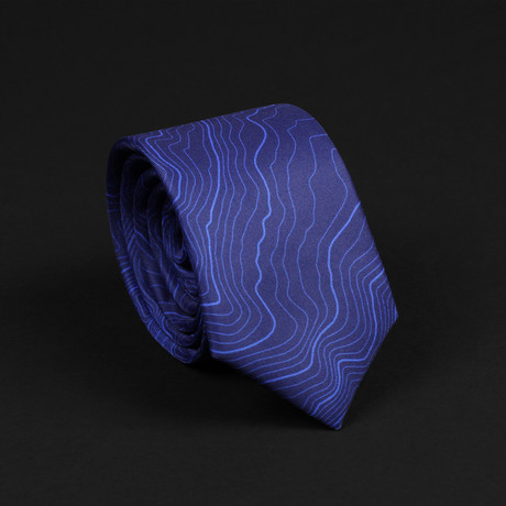 Glacier National Park Topo Tie // Navy