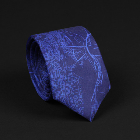 Philadelphia Street Map Tie // Navy