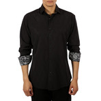 Aaron Long-Sleeve Button-Up Shirt // Black (3XL)