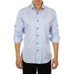 Carey Long-Sleeve Button-Up Shirt // Blue (XS)