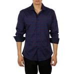 Victor Long Sleeve Button-Up Shirt // Navy (L)