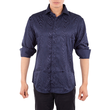 Carey Long-Sleeve Shirt // Navy (S)