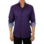 Matteo Long-Sleeve Button-Up Shirt // Purple (M)