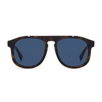 Fendi // Men's Tortoiseshell Sunglasses // Dark Havana + Blue