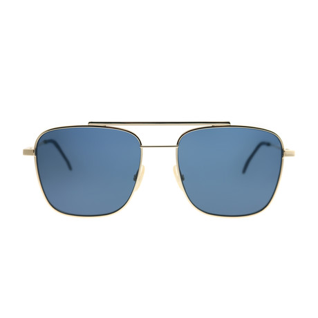 Fendi // Men's Square Sunglasses // Rose Gold + Blue