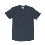Slub Baseball Polo Henley Short Sleeve // Blue (XL)