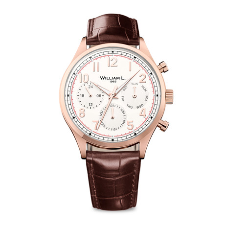 William L. Vintage Calendar Quartz // WLOR03BCORCM // New