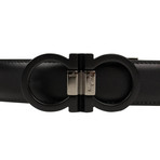 Gancini' Buckle Belt // Brown + Black (40)