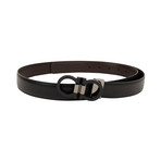 Gancini' Buckle Belt // Brown + Black (40)