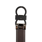 Gancini' Buckle Belt // Brown + Black (40)