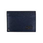 Revival' Gancini Sliding Card Wallet // Navy Blue