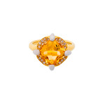 Mimi Milano 18k Two-Tone Gold Diamond + Citrine Ring // Ring Size: 7.5