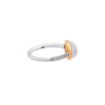 Mimi Milano 18k Two-Tone Gold Milky Quartz + Diamond Ring // Ring Size: 7