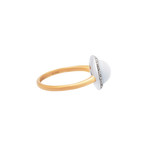 Mimi Milano 18k Two-Tone Gold White Agate + Diamond Ring // Ring Size: 7.25