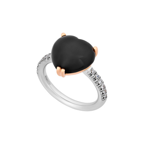 Mimi Milano 18k Two-Tone Gold Diamond + Garnet Ring // Ring Size: 6.25