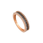 Giantti 18k Rose Gold Diamond + Black Diamond Ring // Ring Size: 6.75