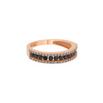 Giantti 18k Rose Gold Diamond + Black Diamond Ring // Ring Size: 6.75