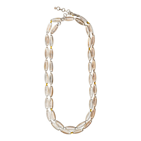 Gurhan Orb Sterling Silver + 24k Yellow Gold Necklace