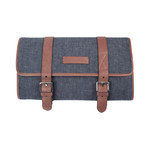 Leather + Denim Two-Tone Travel Kit // Blue