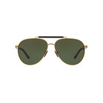 Men's Classic Pilot Sunglasses // Matte Light Gold