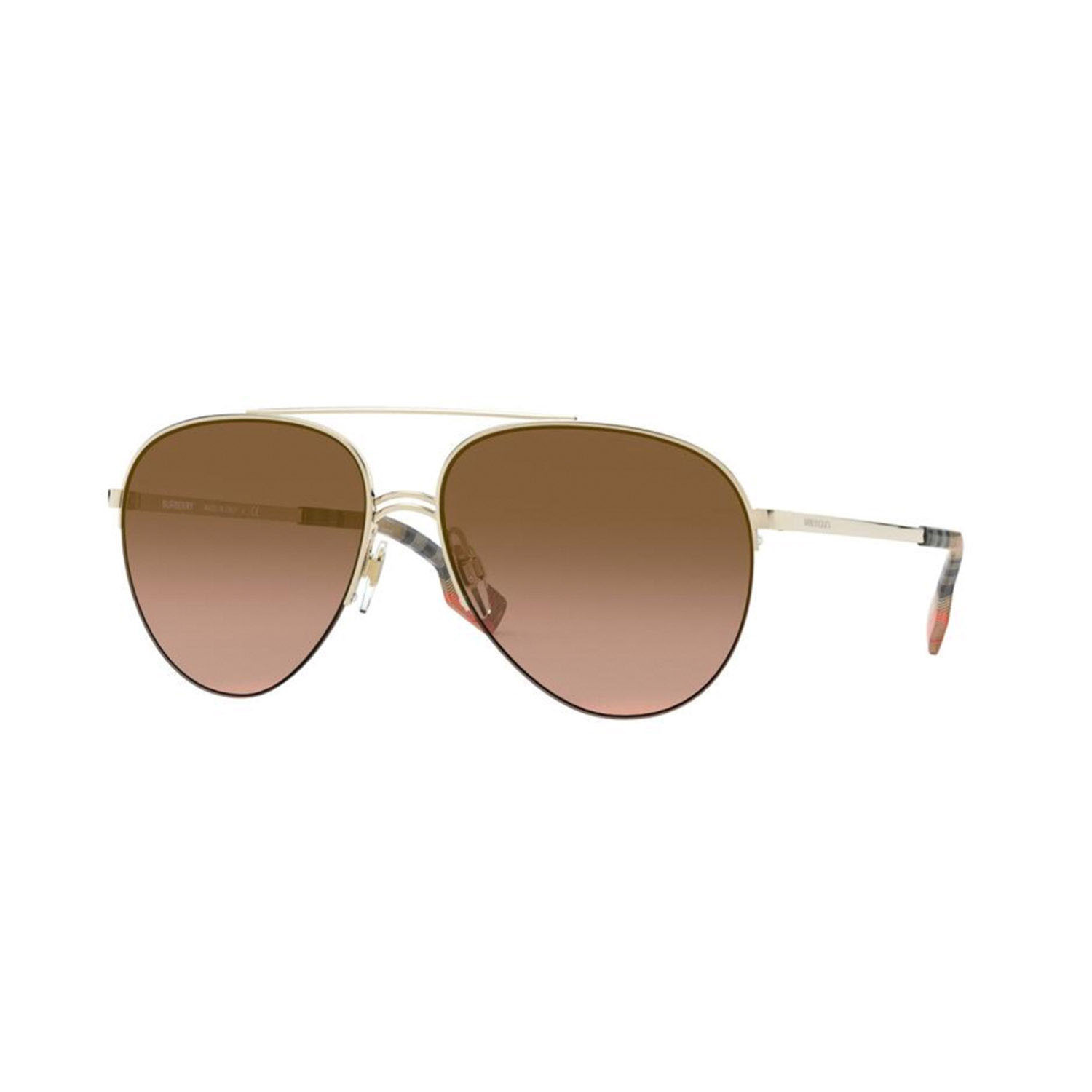 Men's Printed Pilot Sunglasses // Light Gold I - Burberry - Touch of Modern