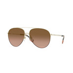 Men's Printed Pilot Sunglasses // Light Gold I