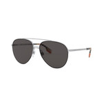 Men's Printed Pilot Sunglasses // Silver II