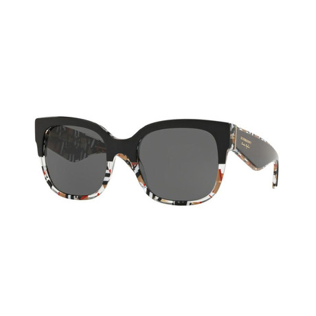 Women's Vintage Check Oversized Square Sunglasses // Black