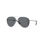 Men's Printed Pilot Sunglasses // Silver I