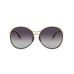 Women's Round Sunglasses // Gold + Black