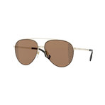 Men's Printed Pilot Sunglasses // Light Gold II