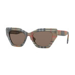 Women's Vintage Check Asian Fit Logo Butterfly Sunglasses // Brown